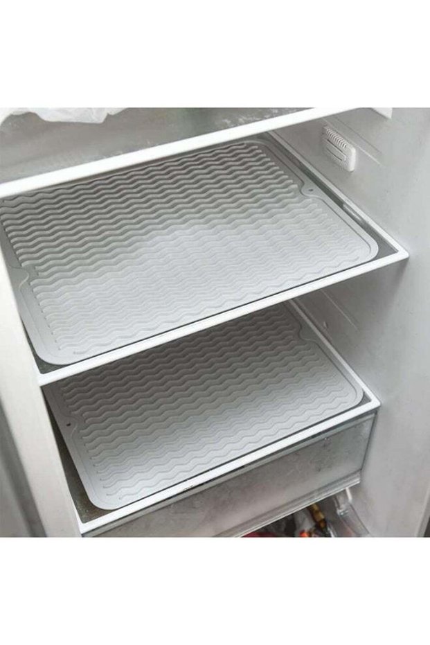 2 Pack Shelf Liner for Kitchen, 30x40 cm Heat-Resistant Waterproof Silicone Fridge Mats, Non-Slip D