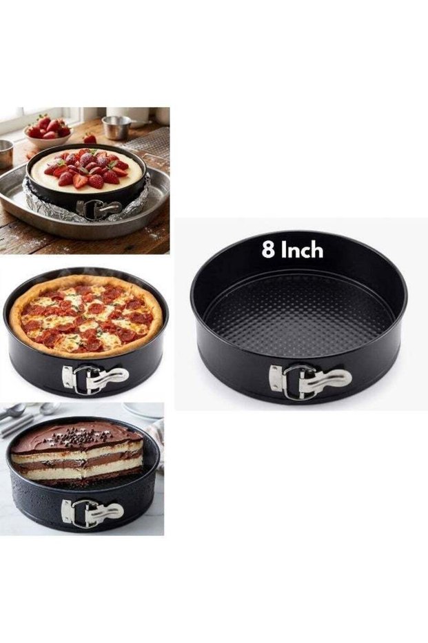 8 Inch Round Springform Cake Pan Non Stick Baking Mold with Removable Bottom, Round Cake Tin for Ch