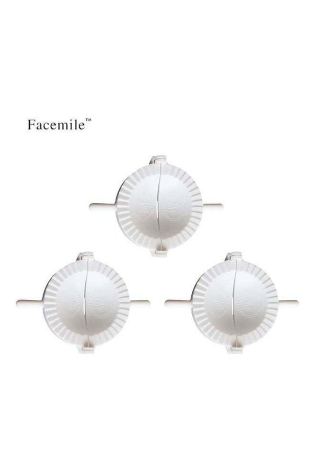 3 Pcs 8cm DIY Kitchen Dumplings Mold Press Dough Pastry Pie Maker White 9.00 x 5.00 x 9.00cm