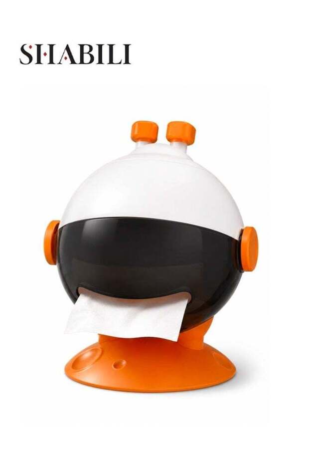 1 Pack PP Astronaut Shape Tissue Box Holder, Waterproof Facial Wipes Storage Box, Cute Space-Themed