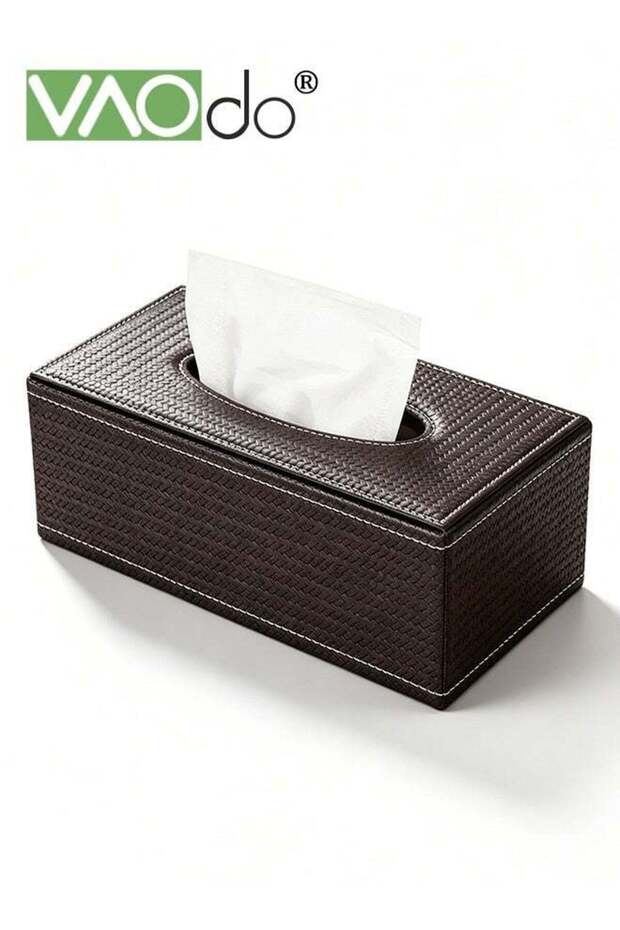 PU Leather Tissue Holder with Magnetic Bottom, Waterproof Rectangular Tissue Box, Stylish Paper Di