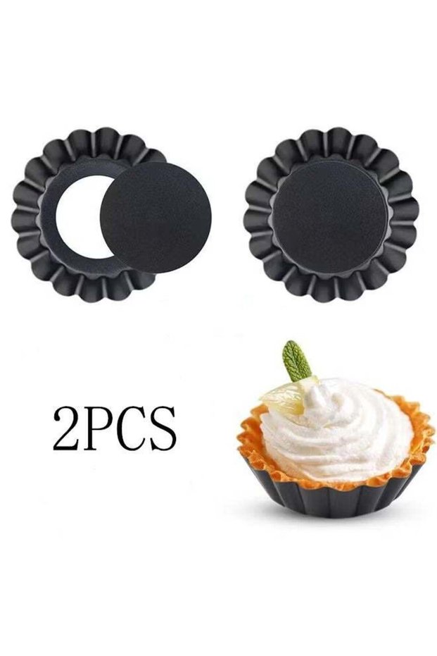 2Packs Mini Tart Pans 4 Inch With Removable Bottom Round Nonstick Quiche Pan Heavy Duty Fluted Side