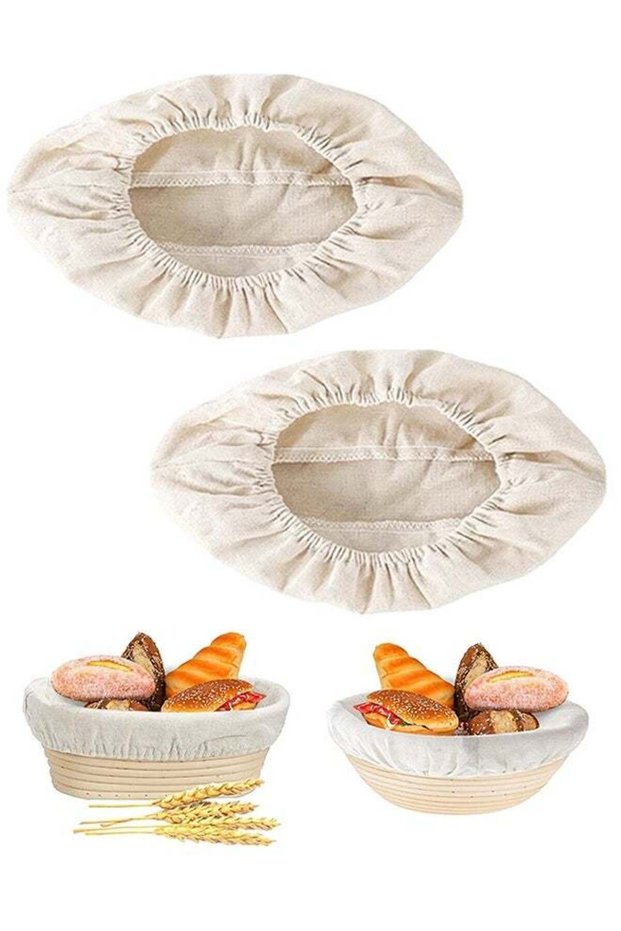 2 Pieces Oval Banneton Proofing Cloth liner, 10 inch Bread Proofing Basket Liner, Sourdough Baking