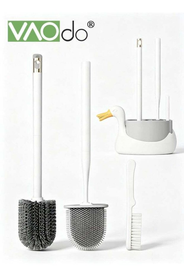 3 in 1 Toilet Brush Set with Holder, Crevice Cleaning Brush, Toilet Bowl Cleaner Brushes, Floor Sta