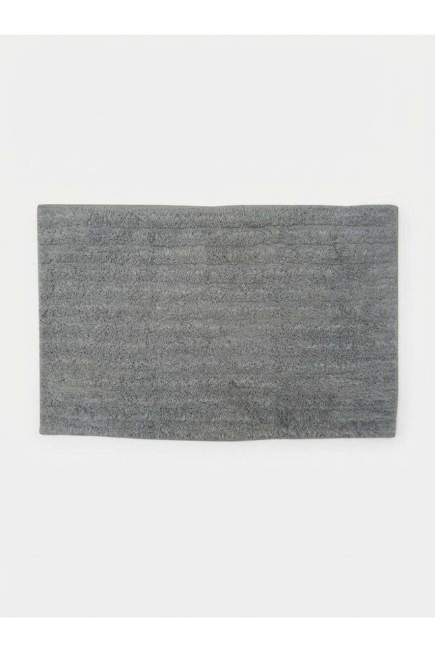 50 x 80 cm 100% Pure Cotton Silver Lines Tufted Cotton Bathmat With Anti Skid Latex Backing Water A