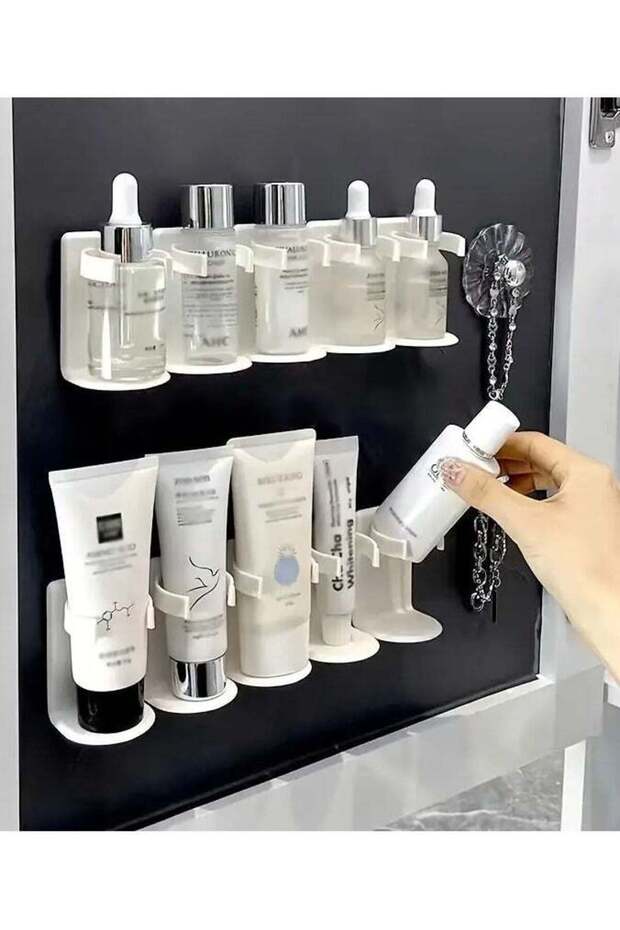 1pcs Multi-functional Wall-mounted Storage Rack, Bathroom Storage Rack, Free Punch Wall Hook Displa