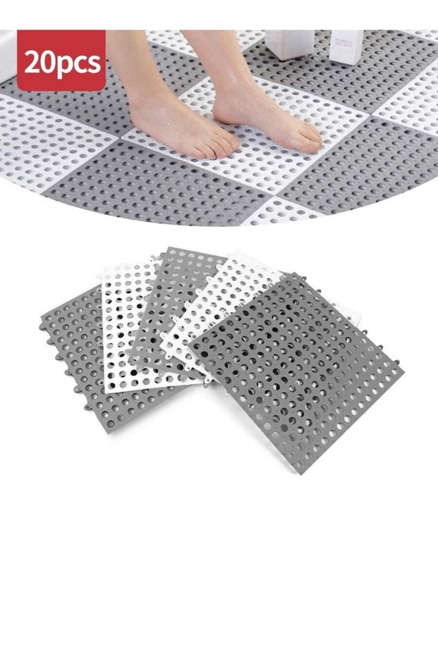 Set of 20 Bath Mats Anti-slip Shower Mat,30 x 30 cm PVC Bathtub Shower Floor Mat with Drainage Hole
