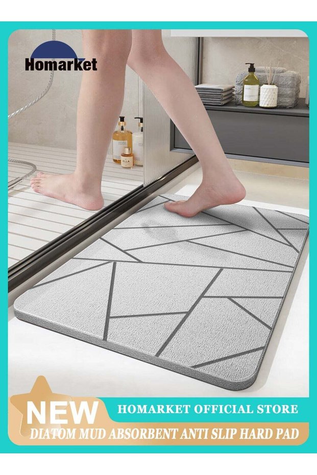 Bath Stone Mats 15.3x23.6inch Diatomaceous Earth Bath Mat Fast Water Drying Super Absorbent Diatomi