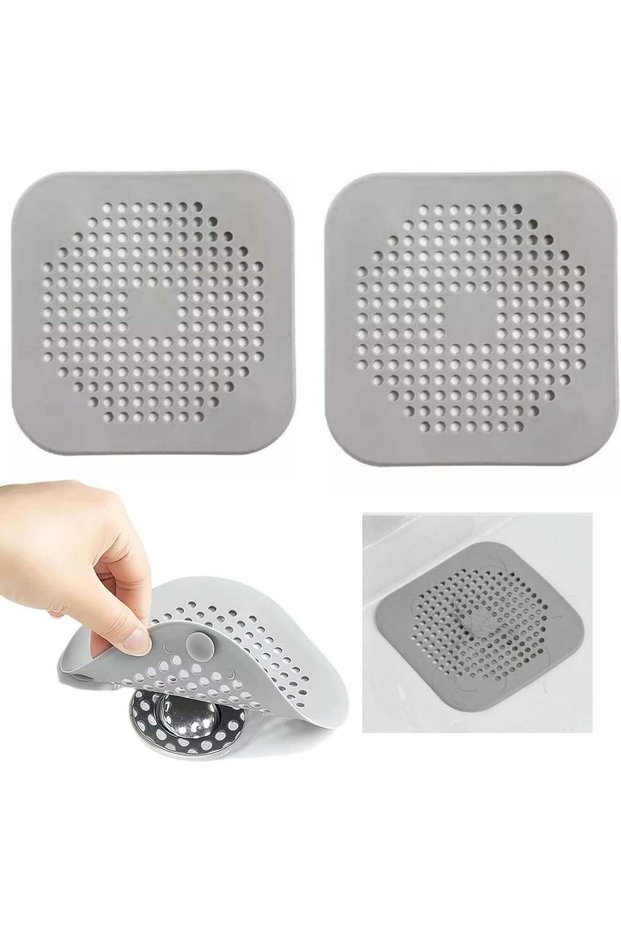 Drain Hair Catcher 2 Pack, Silicone Bathroom Accessories Shower Drain Protector Sink Drain Strainer