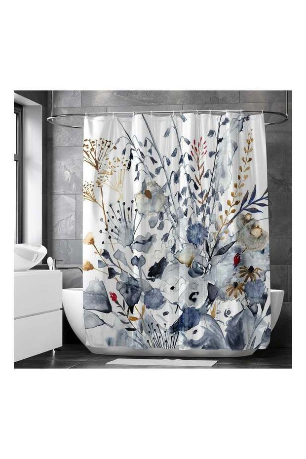 SYOSI Floral Shower Curtain, 72” x 72” Bathroom Floral Watercolor Leaves on The Top Botanical Natur