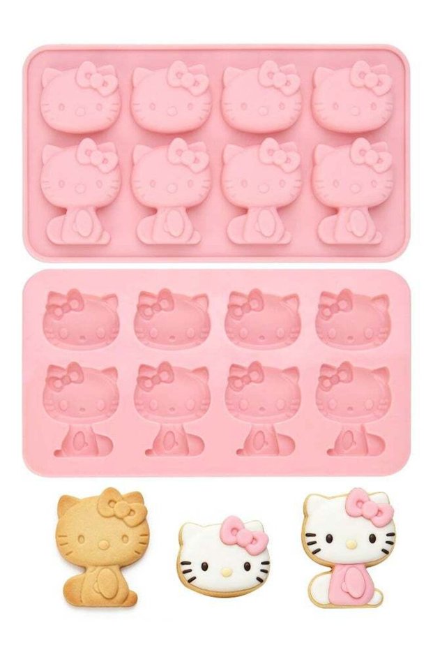 2 Pack Hello Kitty Silicone molds, Small ice mold, Chocolate tray for Sugarcraft, Birthday Cake Dec
