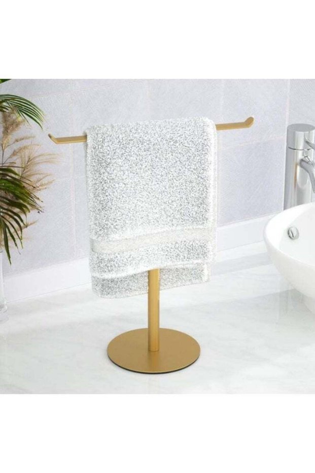 Gold Hand Towel Stand, T-Shape Hand Towel Holder for Bathroom, Display Fingertip Towel Holder Organ