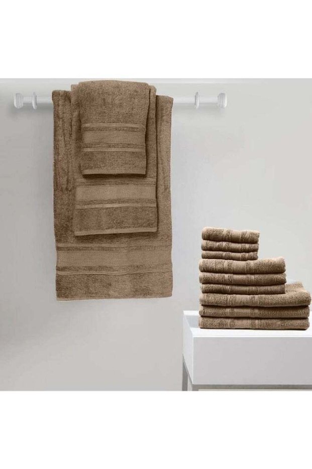 Home Castle (Beige) Premium Cotton Hand Towel (50 X 90 Cm-Set Of 2) Highly Absorbent, High Quality