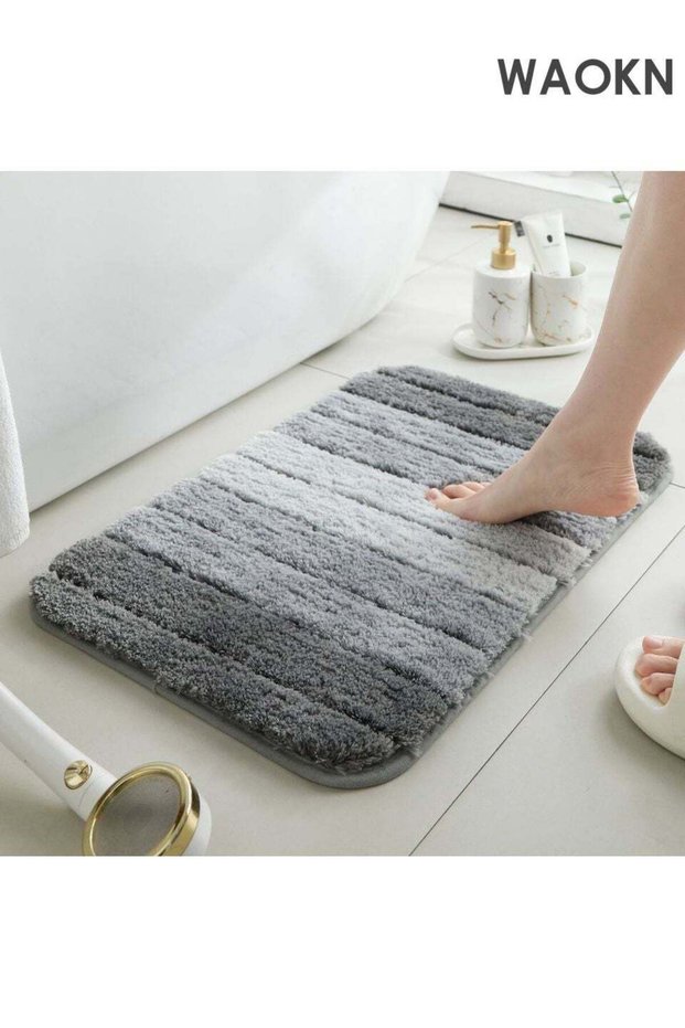 Fast Drying Bath Mat Bathroom Rug Mat Extra Soft And Absorbent Bath Mat With Rubber Non-Slip Bottom