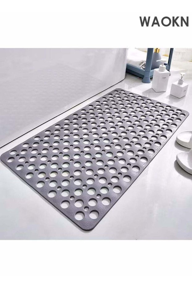 Anti-Slip Drainage Floor Mat Bath Tub Shower Mat 75x 43cm Soft TPE Bathroom Shower Floor Mat Shower