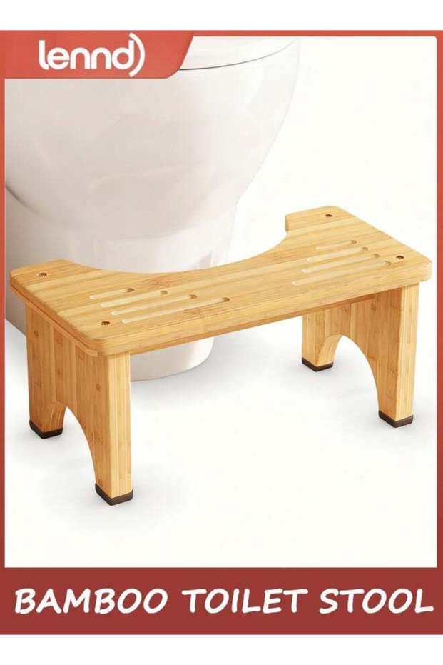 Bamboo Toilet Stool, Wooden Squatting Potty Stool for Adults, 18CM Toilet Stool Squat Adult, Non-Sl