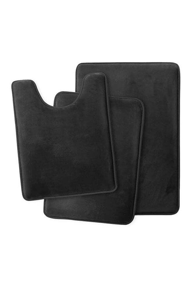 Bathroom Rug Sets, 3 Piece Non Slip Absorbent Ultra Soft Cozy Velvet Bathroom Mat Memory Foam Bath