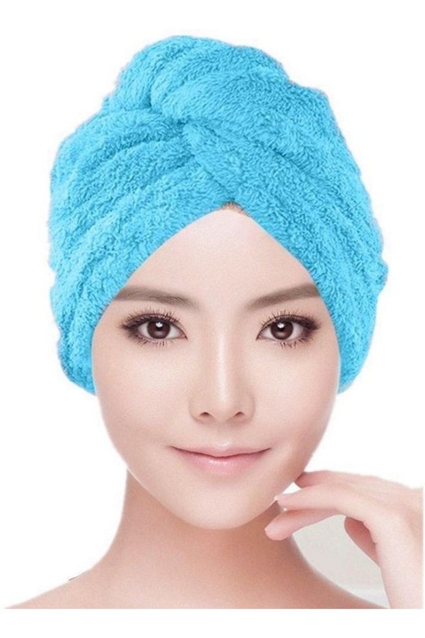 Egyptian Cotton Hair Towel Turquoise Color