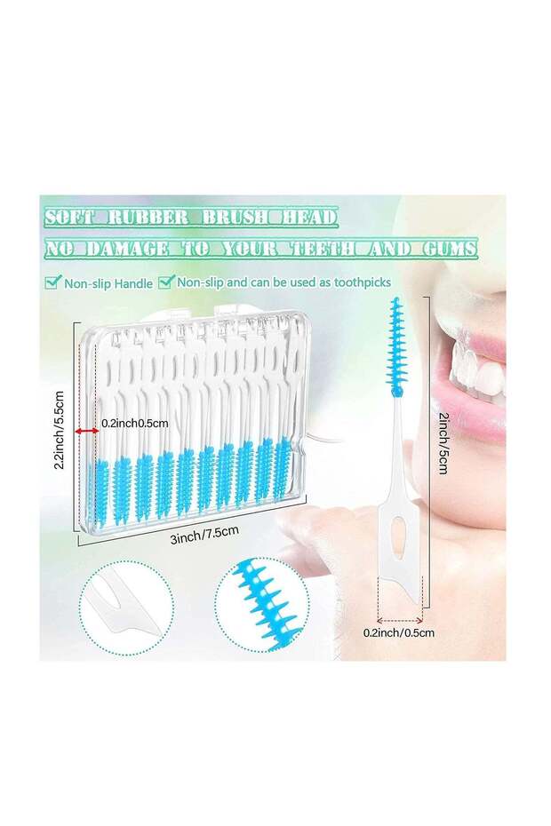120 Pcs Interdental Flossers with Storage Case Disposable Tooth Cleaning Sticks for Braces And Tee