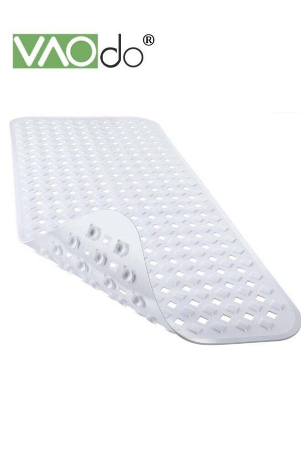 Large Non-slip Bath Mat Bathtub Shower Mat PVC Non-slip Bath Mat with Suction Cup Bath Mat White 40