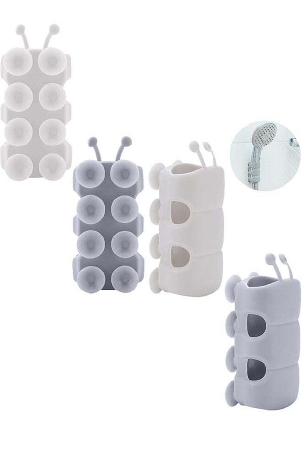 4 Pcs Silicone Shower Head Holder, Universal Suction Cup Wall Mount, Adjustable, Non-Drilling for B