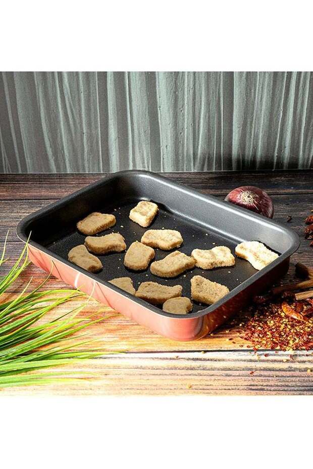 Royalford 32 cm Carbon Steel Baking Tray | Non-Stick, Granite Coating Aluminium Alloy, Premium Bake