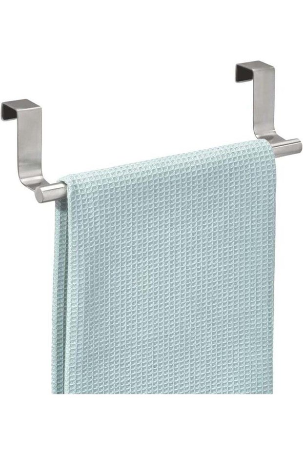 Metal cover on cabinet towel rack, hand towel and washcloth rack for bathroom and kitchen, size 9.2