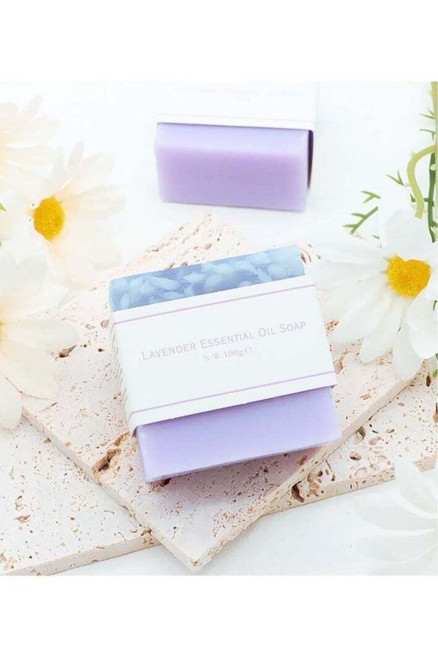 1 PC Luxurious Lavender Handmade Soap Cleansing Moisturizing Oil Control, Essential Oil Enriched fo