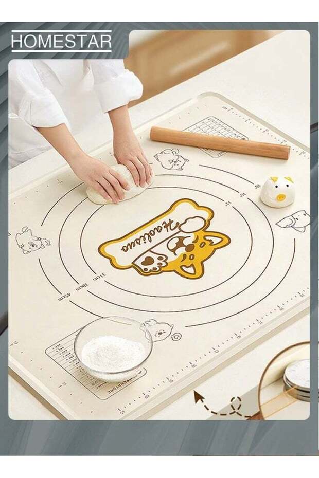 Large Pastry Mat: Food-Grade Liquid Silicone Dough Rolling Baking Sheet, Non-Stick Non-Slip for Kne