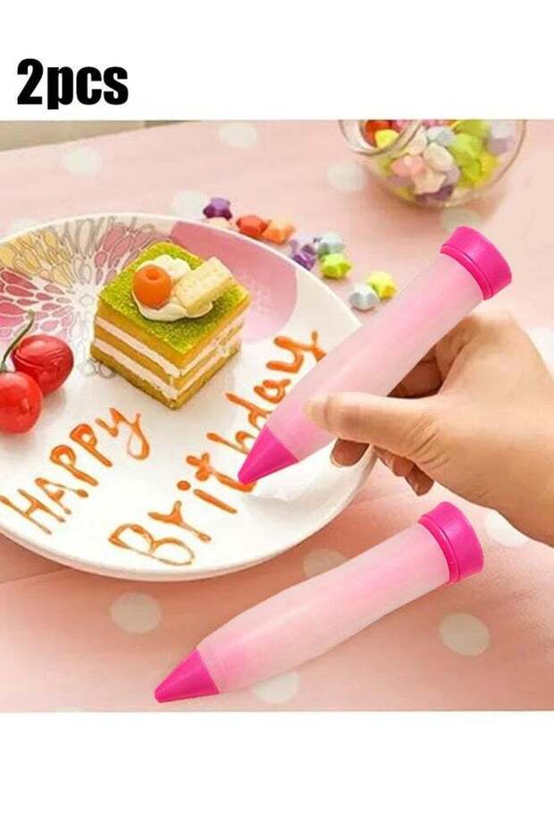 2 Pcs Cake Decorating Pen, Buttercream Frosting Gourmet Chocolate Silicone Decorating Pen Silicone