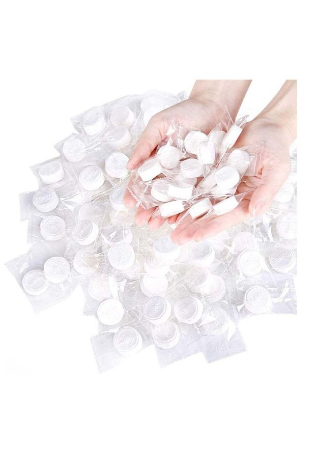 100 Sheets Mini Compressed Towel, Disposable Face Compressed Towels, Soft Compressed Hand Wipe, Bio
