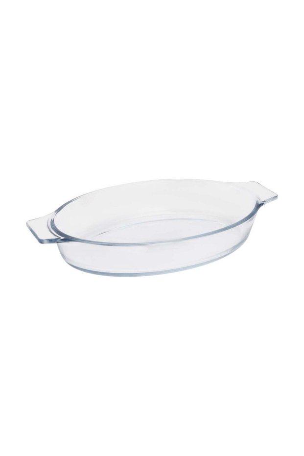 Royalford 800ml Glass Baking Tray RF12792 Oval Dish Perfect for Baking and Serving Oven, Dishwasher