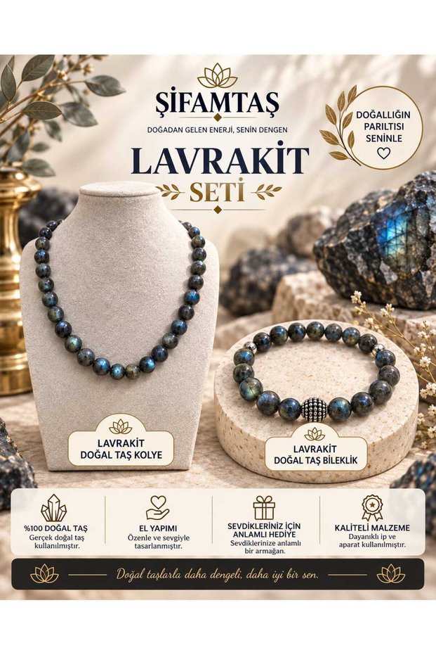 Lavakit Natural Stone Set (Bracelet and Necklace)