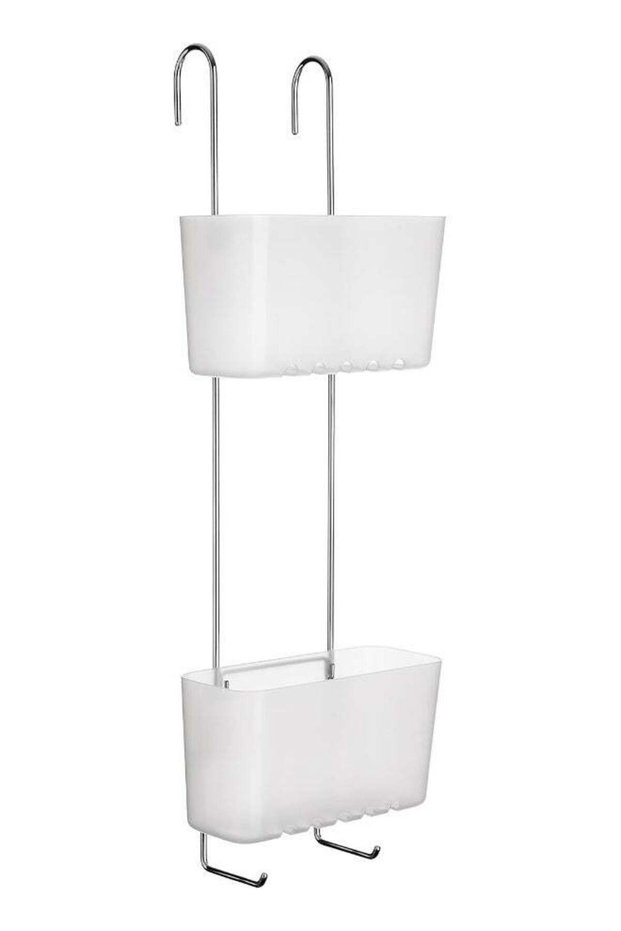 Standard Shower Caddy, Duo, Stainless-Steel, White, One Size
