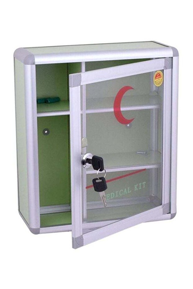 Aluminum First Aid Box White/Clear/Green 30x26cm