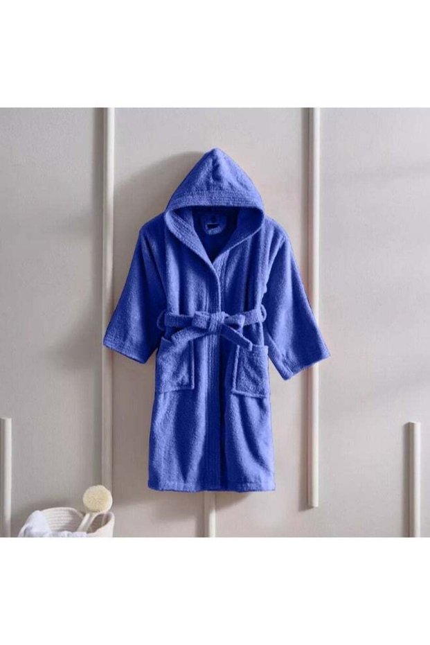 Daffodil (Navy Blue) Premium 10 yr Kids Hooded Bathrobe 100% Terry Cotton, Highly Absorbent and Qui
