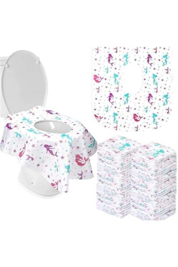50 Pcs Toilet Seat Covers Disposable,Waterproof Toilet Cover for Toddlers & Adults, Portable Potty