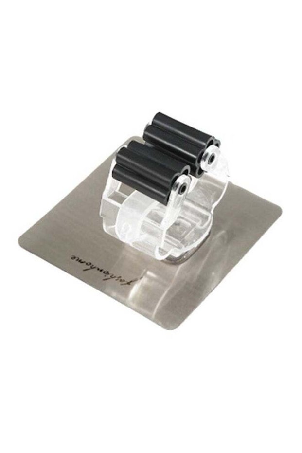 Wall Mounted Clip Mop Organizer Black 8x8x4.5cm