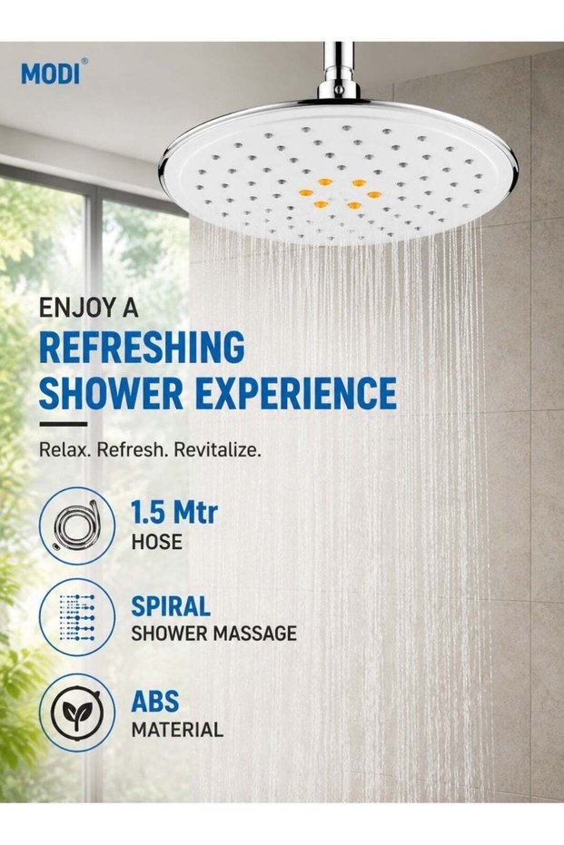 High-Pressure Shower Head | Spiral Massage Spray | Water-Saving ABS Chrome Design | Durable & Easy