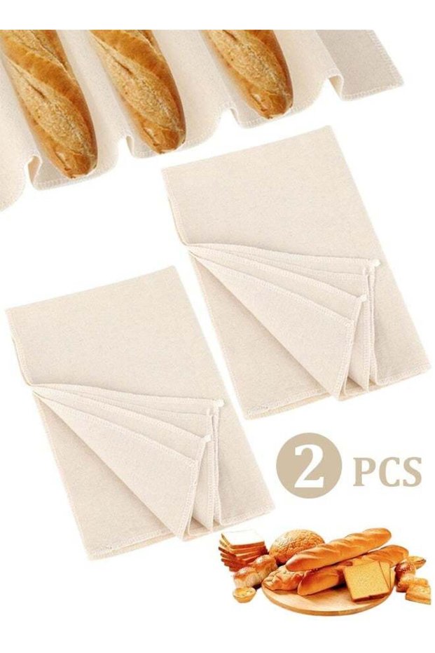 2 Pack Thick Linen Bread Proofing Bakers Couche, 14x18 Inches Reusable Dough Fermentation Baking Cl