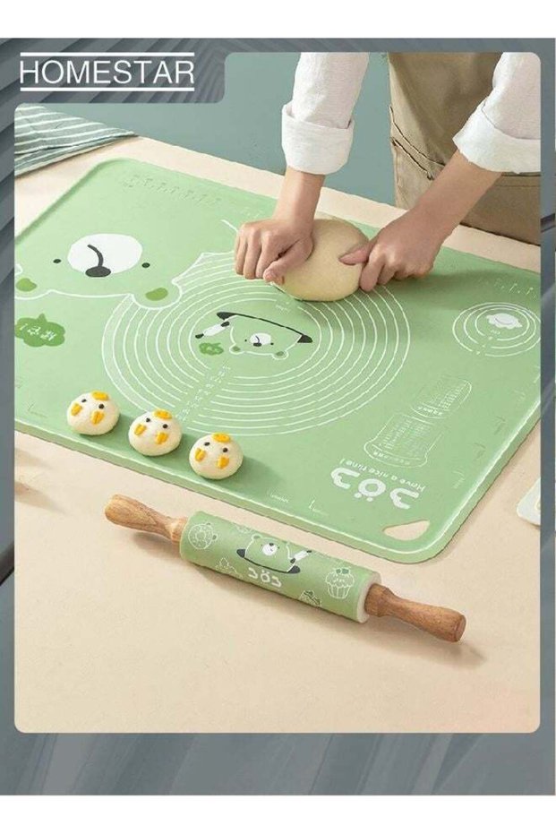 Baking Mat with Rolling Dough, Non-Stick Silicon Rolling Pastry Mat, 50*70cm Silicon Baking Sheets