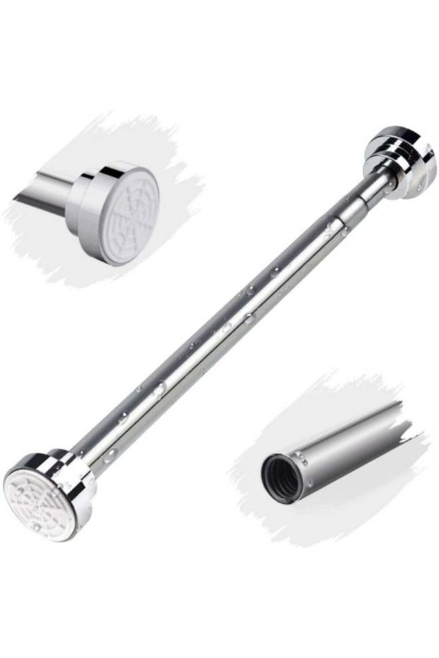 Shower Curtain Rod, 150-260cm Adjustable Tension Spring,Telescopic Pole Stainless Steel Extendable