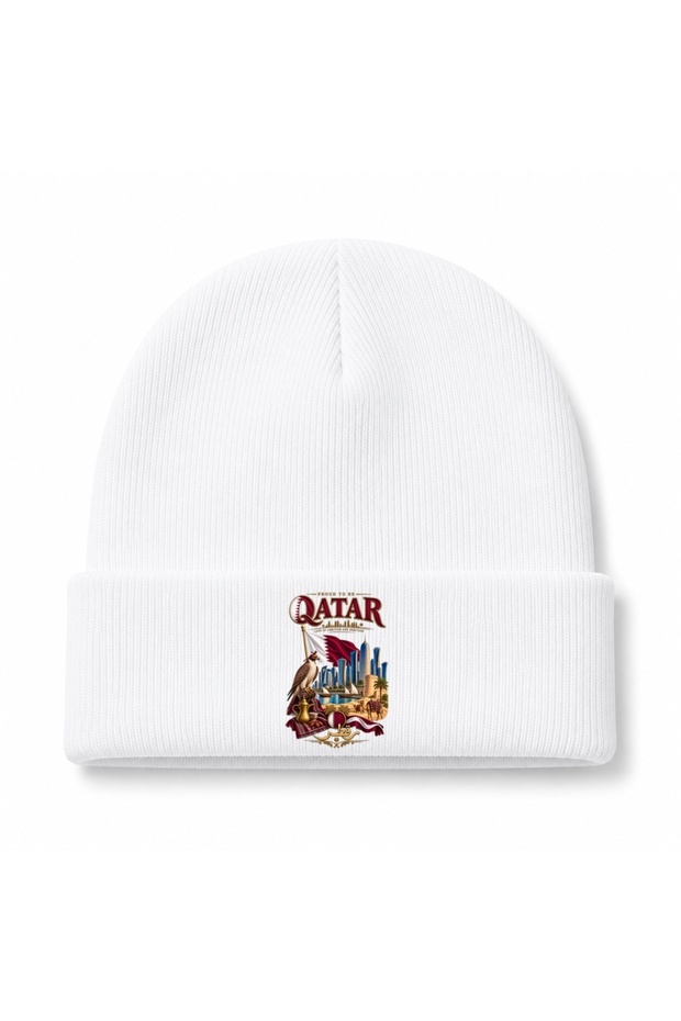Qatar Falcon & Doha Cultural Icons Graphic Beanie