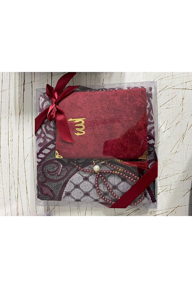 Dowry, Gift, Mawlid, Package Luxury Prayer Rug Set Red