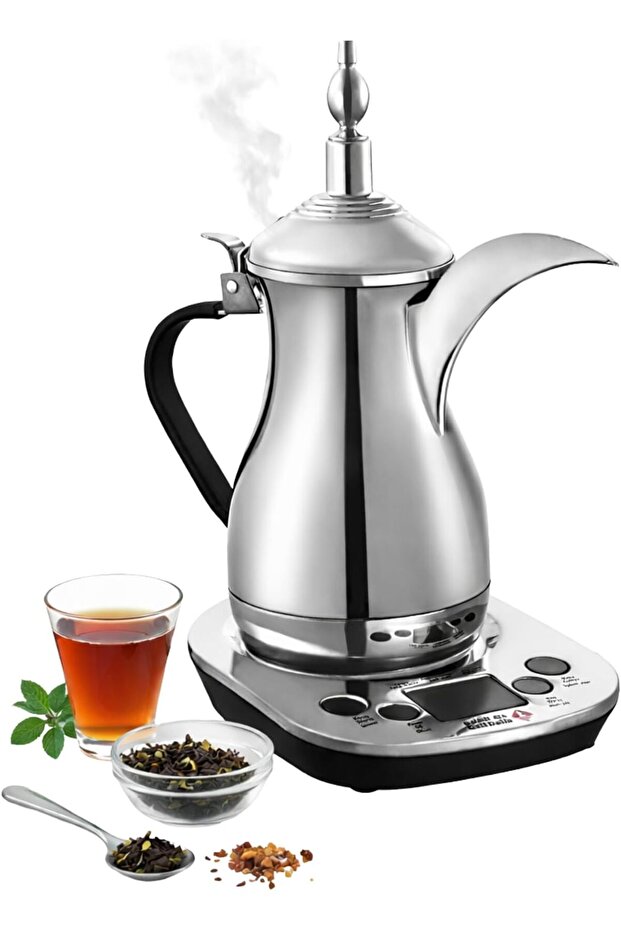 Gulf Dalla Luxury Electric Arabic Coffee Maker With Smart Control Base Chrome Finish 700ML 700W GA-C91941