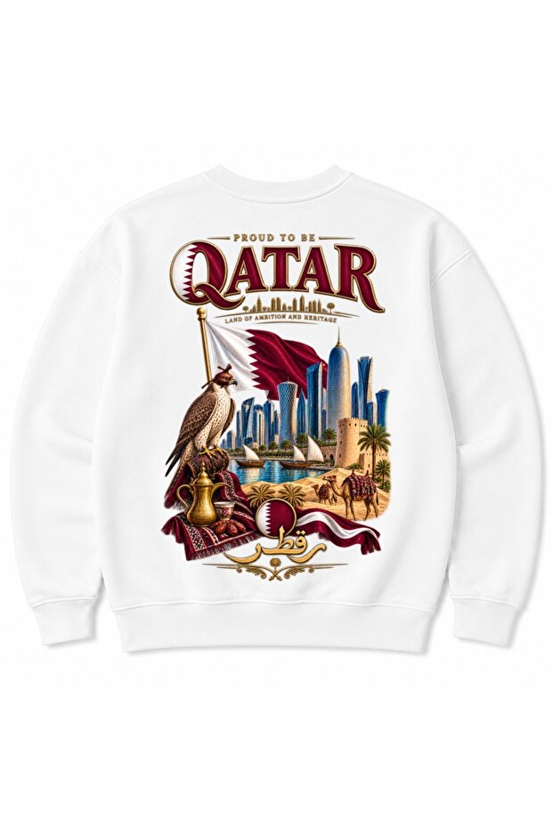 Qatar Golden Sands Falcon & Doha Skyline Graphic Sweatshirt