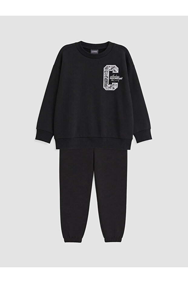 Printed Girls' Tracksuit Set