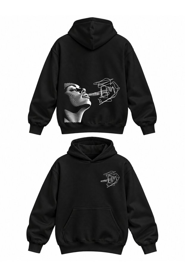 Unisex Cotton Hooded Sweatshirt Comfortable Fit - Printed Oversize Hoodie