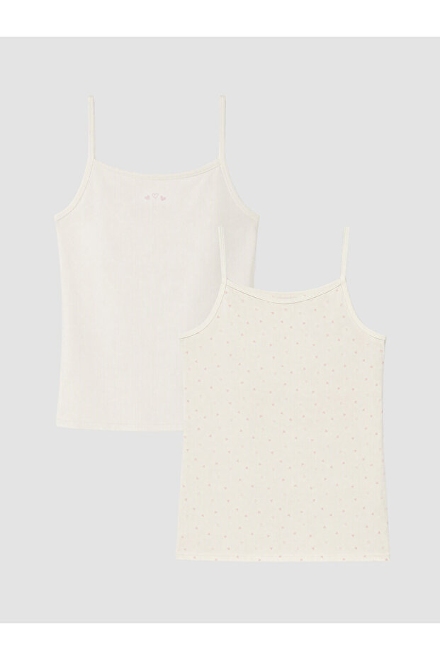 Ozmarka New Season Ecru Rope Strap Girls' Undershirt 2-Piece Set