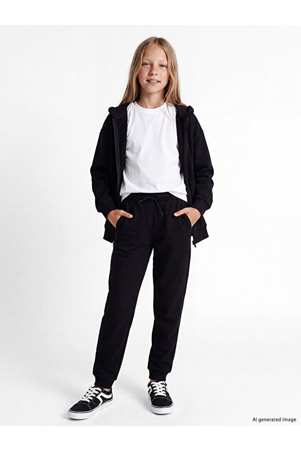 Özmarka New Season Black Girls' Jogger Sweatpants